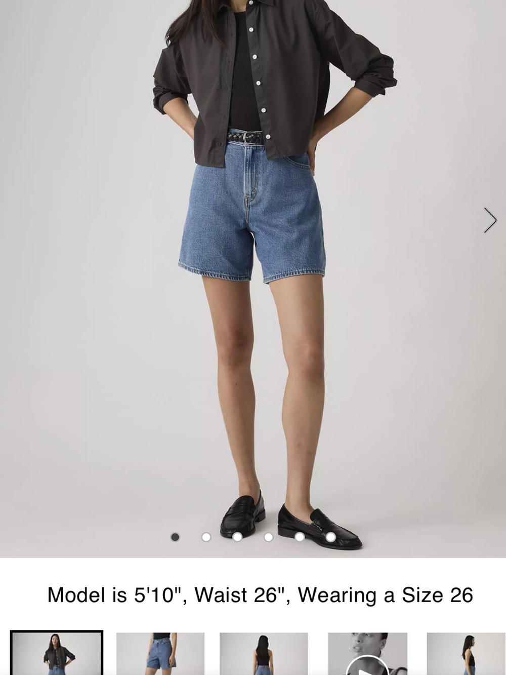 Levi's Blue Denim High Baggy Shorts size 31